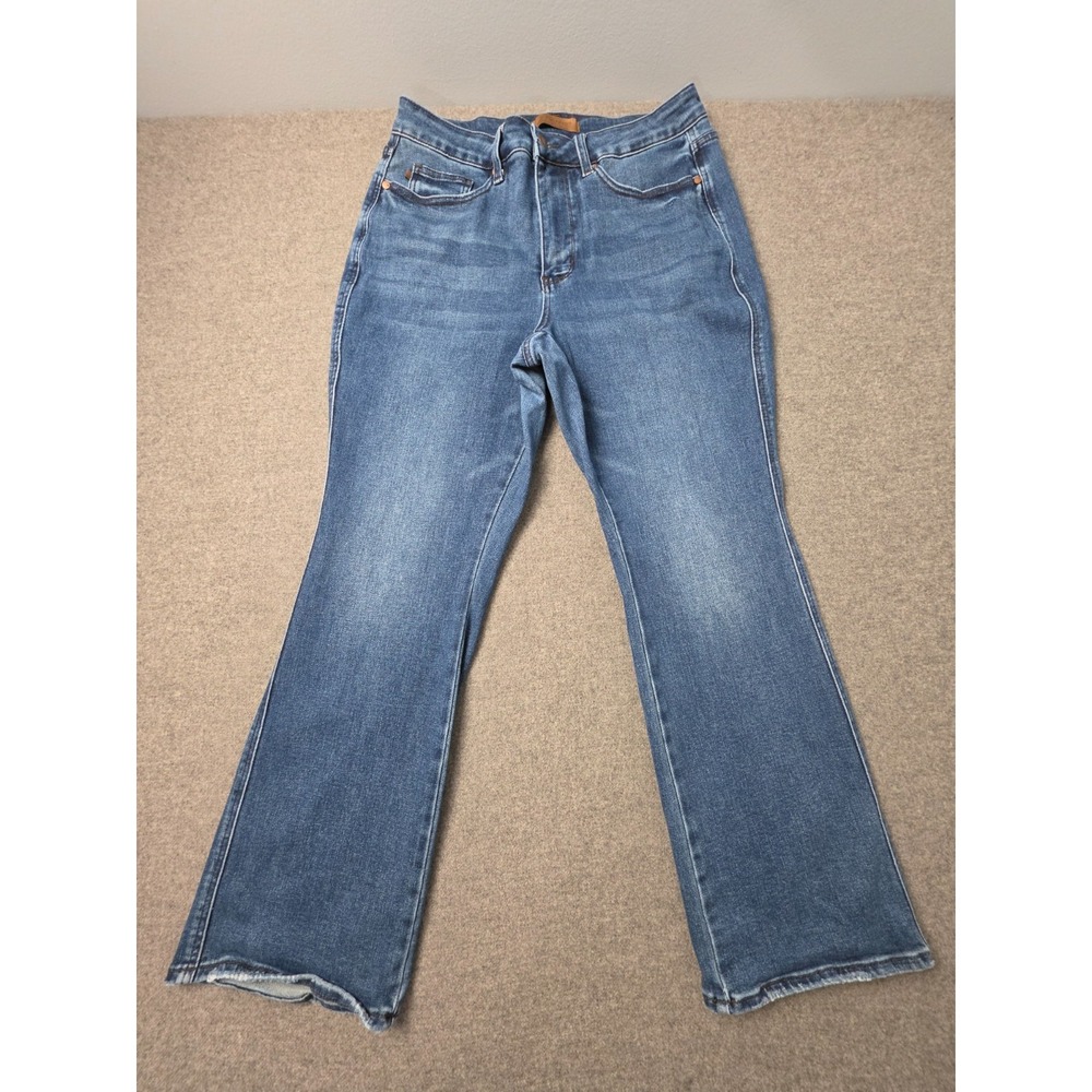 Judy Blue Bootcut Jeans Womens 14W Blue Denim High Rise Flared Leg JB88786 DK-S